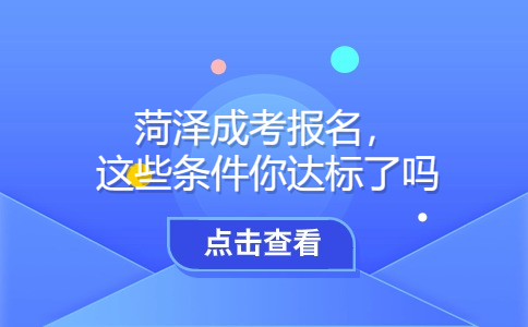菏澤成考報名條件